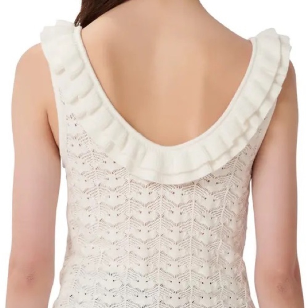 Maje Ruffle Pointelle Knit Tank - Picture 3 of 12
